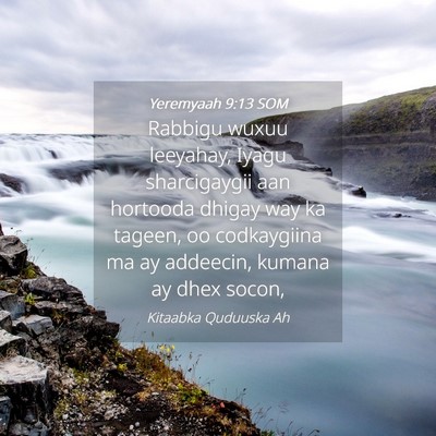 Picture 04 - Yeremyaah 9:13 SOM - Rabbigu wuxuu leeyahay, Iyagu sharcigaygii aan - Bible Verse Picture