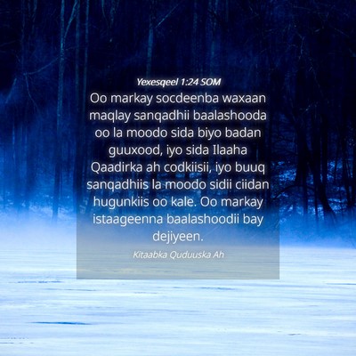 Picture 04 - Yexesqeel 1:24 SOM - Oo markay socdeenba waxaan maqlay sanqadhii - Bible Verse Picture