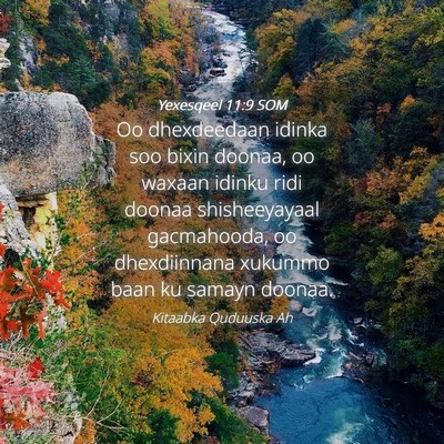 Picture 04 - Yexesqeel 11:9 SOM - Oo dhexdeedaan idinka soo bixin doonaa, oo waxaan - Bible Verse Picture