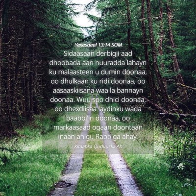 Picture 04 - Yexesqeel 13:14 SOM - Sidaasaan derbigii aad dhoobada aan nuuradda - Bible Verse Picture