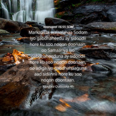 Picture 04 - Yexesqeel 16:55 SOM - Markaasaa walaalahaa Sodom iyo gabdhaheedu ay - Bible Verse Picture