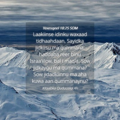 Picture 04 - Yexesqeel 18:25 SOM - Laakiinse idinku waxaad tidhaahdaan, Sayidka - Bible Verse Picture