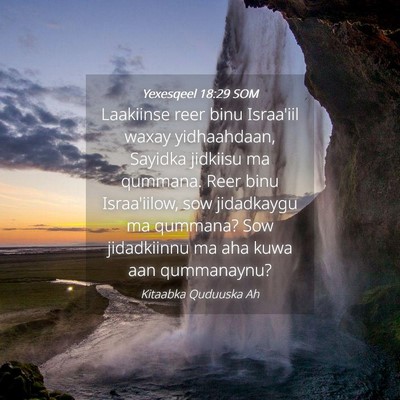 Picture 04 - Yexesqeel 18:29 SOM - Laakiinse reer binu Israa'iil waxay yidhaahdaan, - Bible Verse Picture