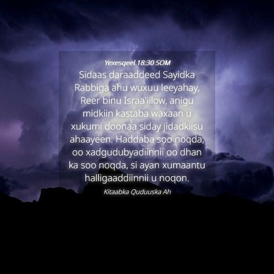 Picture 04 - Yexesqeel 18:30 SOM - Sidaas daraaddeed Sayidka Rabbiga ahu wuxuu - Bible Verse Picture