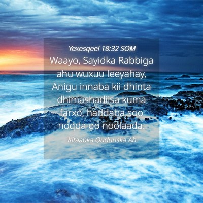 Picture 04 - Yexesqeel 18:32 SOM - Waayo, Sayidka Rabbiga ahu wuxuu leeyahay, Anigu - Bible Verse Picture