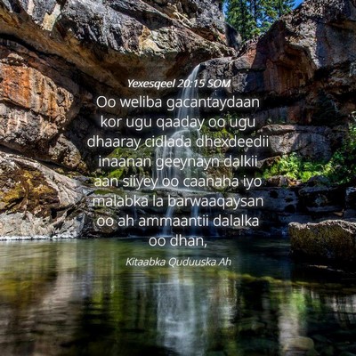 Picture 04 - Yexesqeel 20:15 SOM - Oo weliba gacantaydaan kor ugu qaaday oo ugu - Bible Verse Picture