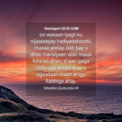 Picture 04 - Yexesqeel 20:26 SOM - oo waxaan iyagii ku nijaaseeyey hadiyadahoodii, - Bible Verse Picture