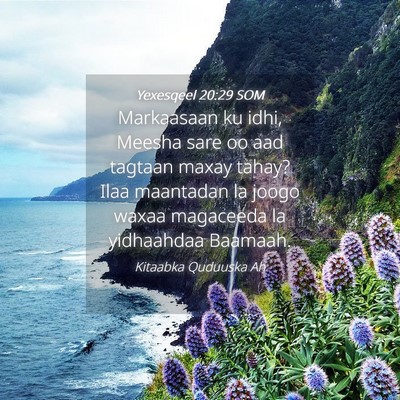 Picture 04 - Yexesqeel 20:29 SOM - Markaasaan ku idhi, Meesha sare oo aad tagtaan - Bible Verse Picture