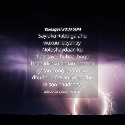 Picture 04 - Yexesqeel 20:33 SOM - Sayidka Rabbiga ahu wuxuu leeyahay, Noloshaydaan - Bible Verse Picture