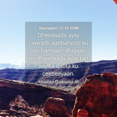 Picture 04 - Yexesqeel 22:10 SOM - Dhexdaada ayay cawradii aabbahood ku soo bannaan - Bible Verse Picture