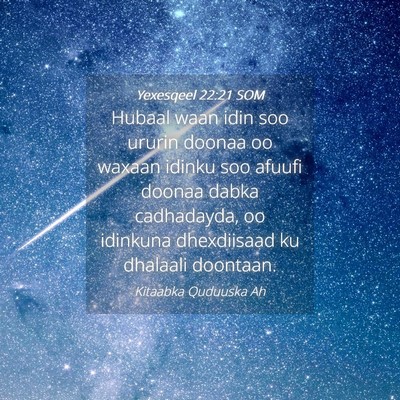 Picture 04 - Yexesqeel 22:21 SOM - Hubaal waan idin soo ururin doonaa oo waxaan - Bible Verse Picture