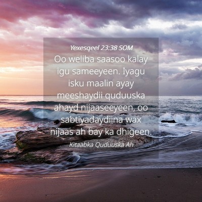 Picture 04 - Yexesqeel 23:38 SOM - Oo weliba saasoo kalay igu sameeyeen. Iyagu isku - Bible Verse Picture