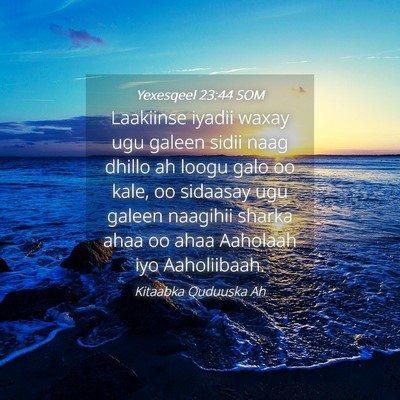 Picture 04 - Yexesqeel 23:44 SOM - Laakiinse iyadii waxay ugu galeen sidii naag - Bible Verse Picture