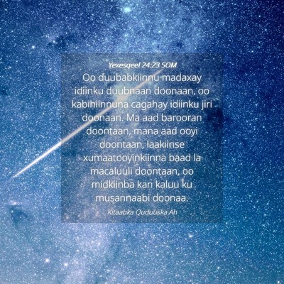 Picture 04 - Yexesqeel 24:23 SOM - Oo duubabkiinnu madaxay idiinku duubnaan doonaan, - Bible Verse Picture