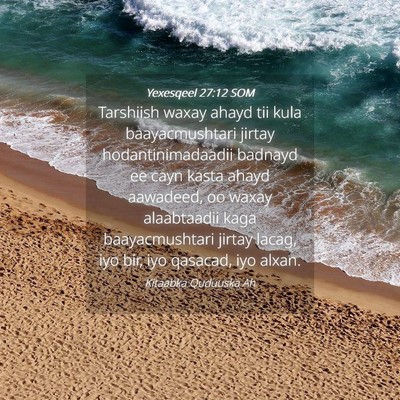 Picture 04 - Yexesqeel 27:12 SOM - Tarshiish waxay ahayd tii kula baayacmushtari - Bible Verse Picture