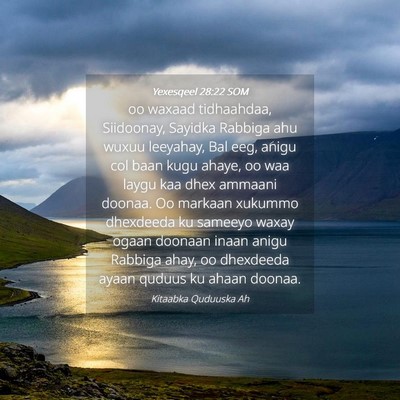 Picture 04 - Yexesqeel 28:22 SOM - oo waxaad tidhaahdaa, Siidoonay, Sayidka Rabbiga - Bible Verse Picture