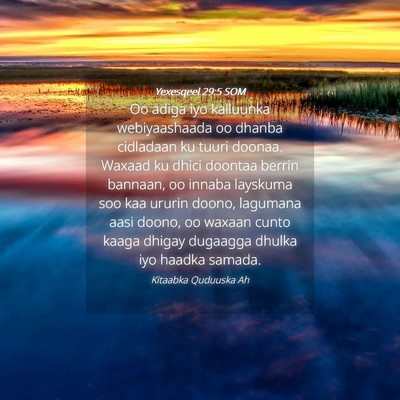 Picture 04 - Yexesqeel 29:5 SOM - Oo adiga iyo kalluunka webiyaashaada oo dhanba - Bible Verse Picture