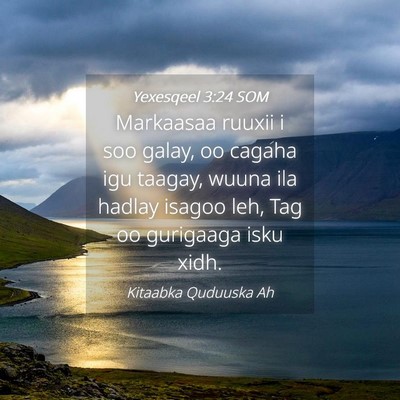 Picture 04 - Yexesqeel 3:24 SOM - Markaasaa ruuxii i soo galay, oo cagaha igu - Bible Verse Picture