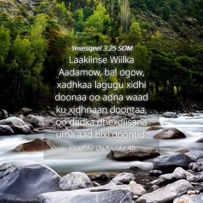 Picture 04 - Yexesqeel 3:25 SOM - Laakiinse Wiilka Aadamow, bal ogow, xadhkaa - Bible Verse Picture