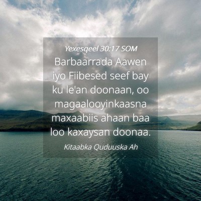 Picture 04 - Yexesqeel 30:17 SOM - Barbaarrada Aawen iyo Fiibesed seef bay ku le'an - Bible Verse Picture