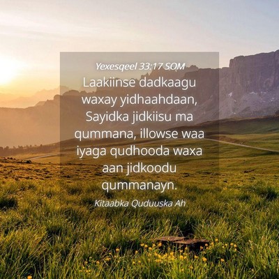 Picture 04 - Yexesqeel 33:17 SOM - Laakiinse dadkaagu waxay yidhaahdaan, Sayidka - Bible Verse Picture