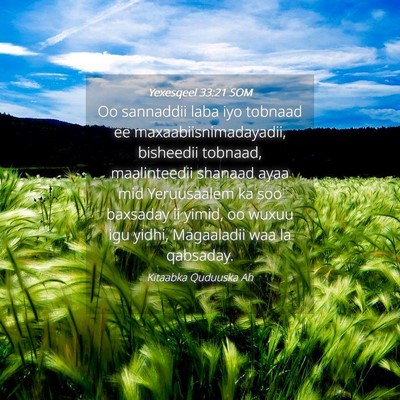 Picture 04 - Yexesqeel 33:21 SOM - Oo sannaddii laba iyo tobnaad ee - Bible Verse Picture