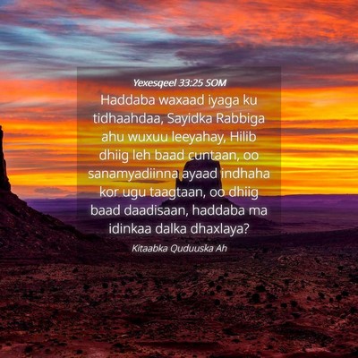 Picture 04 - Yexesqeel 33:25 SOM - Haddaba waxaad iyaga ku tidhaahdaa, Sayidka - Bible Verse Picture