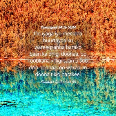 Picture 04 - Yexesqeel 34:26 SOM - Oo iyaga iyo meelaha buurtayda ku wareegsanba - Bible Verse Picture