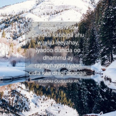 Picture 04 - Yexesqeel 35:14 SOM - Sayidka Rabbiga ahu wuxuu leeyahay, Iyadoo dunida - Bible Verse Picture