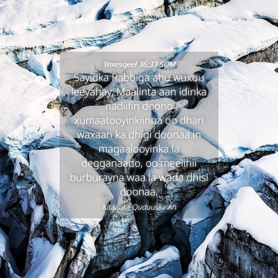 Picture 04 - Yexesqeel 36:33 SOM - Sayidka Rabbiga ahu wuxuu leeyahay, Maalinta aan - Bible Verse Picture