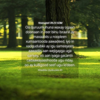 Picture 04 - Yexesqeel 39:23 SOM - Oo quruumuhuna waxay ogaan doonaan in reer binu - Bible Verse Picture