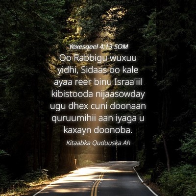 Picture 04 - Yexesqeel 4:13 SOM - Oo Rabbigu wuxuu yidhi, Sidaas oo kale ayaa reer - Bible Verse Picture
