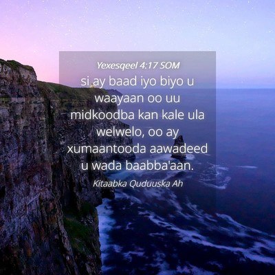 Picture 04 - Yexesqeel 4:17 SOM - si ay baad iyo biyo u waayaan oo uu midkoodba kan - Bible Verse Picture