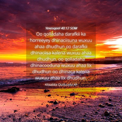Picture 04 - Yexesqeel 40:12 SOM - Oo qolladaha darafkii ka horreeyey dhinaciisuna - Bible Verse Picture