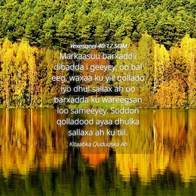 Picture 04 - Yexesqeel 40:17 SOM - Markaasuu barxaddii dibadda i geeyey, oo bal eeg, - Bible Verse Picture