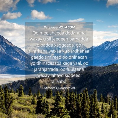 Picture 04 - Yexesqeel 40:34 SOM - Oo meelaheeda dedanuna waxay u sii jeedeen - Bible Verse Picture