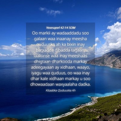 Picture 04 - Yexesqeel 42:14 SOM - Oo markii ay wadaaddadu soo galaan waa inaanay - Bible Verse Picture