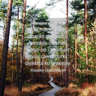 Picture 04 - Yexesqeel 42:19 SOM - Oo markaasuu dhankii galbeed u leexday, oo shan - Bible Verse Picture