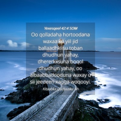 Picture 04 - Yexesqeel 42:4 SOM - Oo qolladaha hortoodana waxaa ku yiil jid - Bible Verse Picture