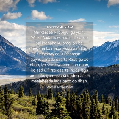 Picture 04 - Yexesqeel 44:5 SOM - Markaasaa Rabbigu igu yidhi, Wiilka Aadamow, aad - Bible Verse Picture