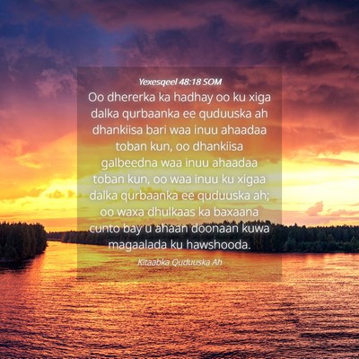 Picture 04 - Yexesqeel 48:18 SOM - Oo dhererka ka hadhay oo ku xiga dalka qurbaanka - Bible Verse Picture