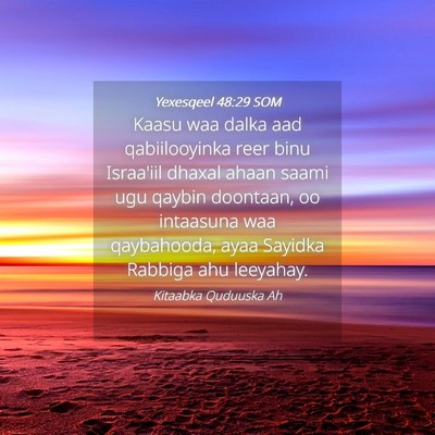 Picture 04 - Yexesqeel 48:29 SOM - Kaasu waa dalka aad qabiilooyinka reer binu - Bible Verse Picture