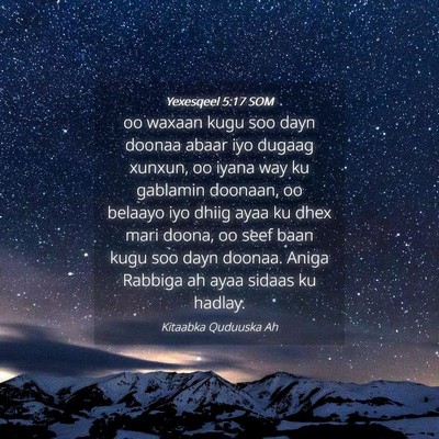 Picture 04 - Yexesqeel 5:17 SOM - oo waxaan kugu soo dayn doonaa abaar iyo dugaag - Bible Verse Picture