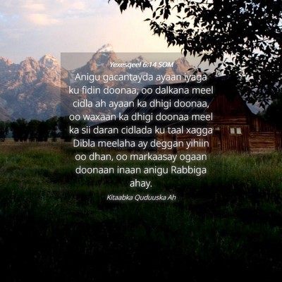 Picture 04 - Yexesqeel 6:14 SOM - Anigu gacantayda ayaan iyaga ku fidin doonaa, oo - Bible Verse Picture