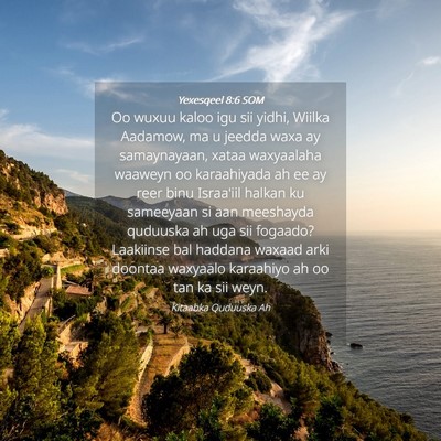 Picture 04 - Yexesqeel 8:6 SOM - Oo wuxuu kaloo igu sii yidhi, Wiilka Aadamow, ma - Bible Verse Picture