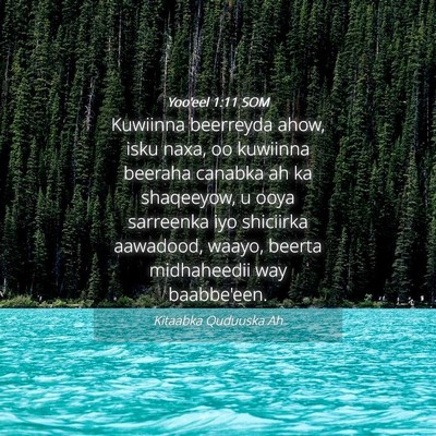 Picture 04 - Yoo'eel 1:11 SOM - Kuwiinna beerreyda ahow, isku naxa, oo kuwiinna - Bible Verse Picture