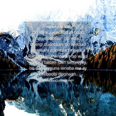 Picture 04 - Yoo'eel 2:26 SOM - Oo idinku wax badan baad cuni doontaan oo waad - Bible Verse Picture