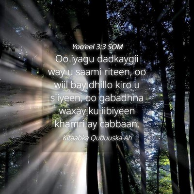 Picture 04 - Yoo'eel 3:3 SOM - Oo iyagu dadkaygii way u saami riteen, oo wiil - Bible Verse Picture