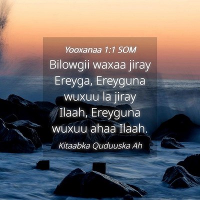 Picture 04 - Yooxanaa 1:1 SOM - Bilowgii waxaa jiray Ereyga, Ereyguna wuxuu la - Bible Verse Picture