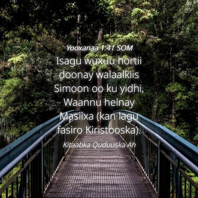 Picture 04 - Yooxanaa 1:41 SOM - Isagu wuxuu hortii doonay walaalkiis Simoon oo ku - Bible Verse Picture